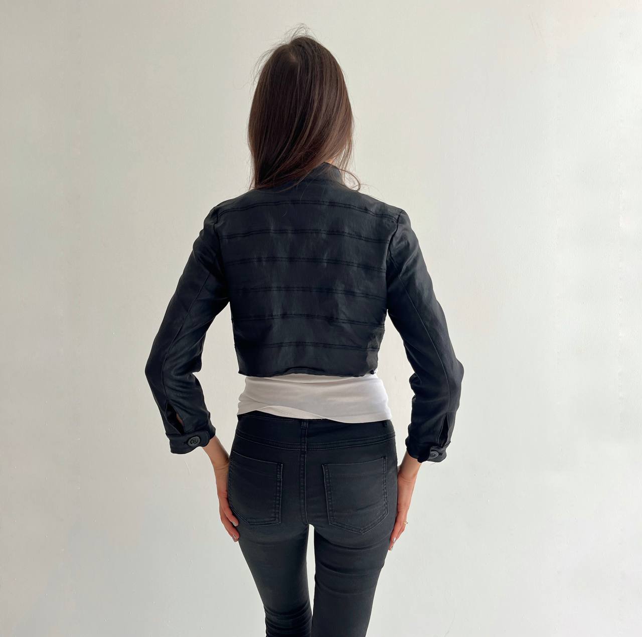 Vintage rayon faux leather bolero