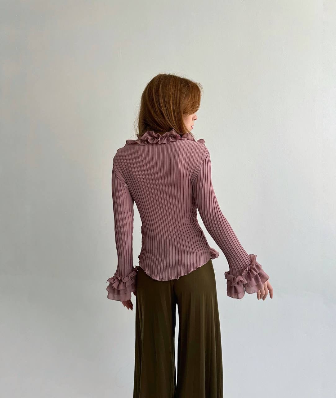 Vintage rose ruffled blouse