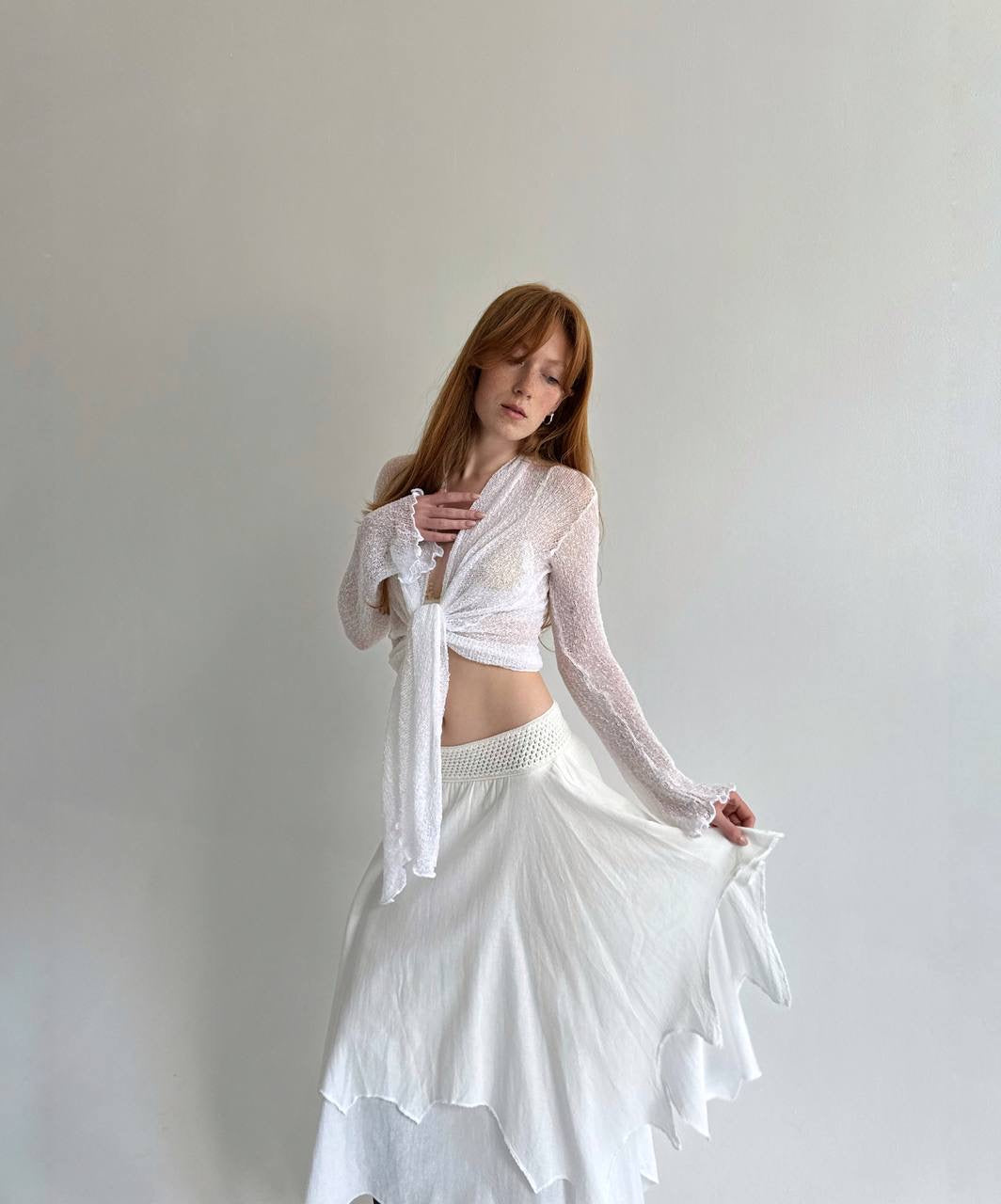 Vintage rayon handmade crochet top