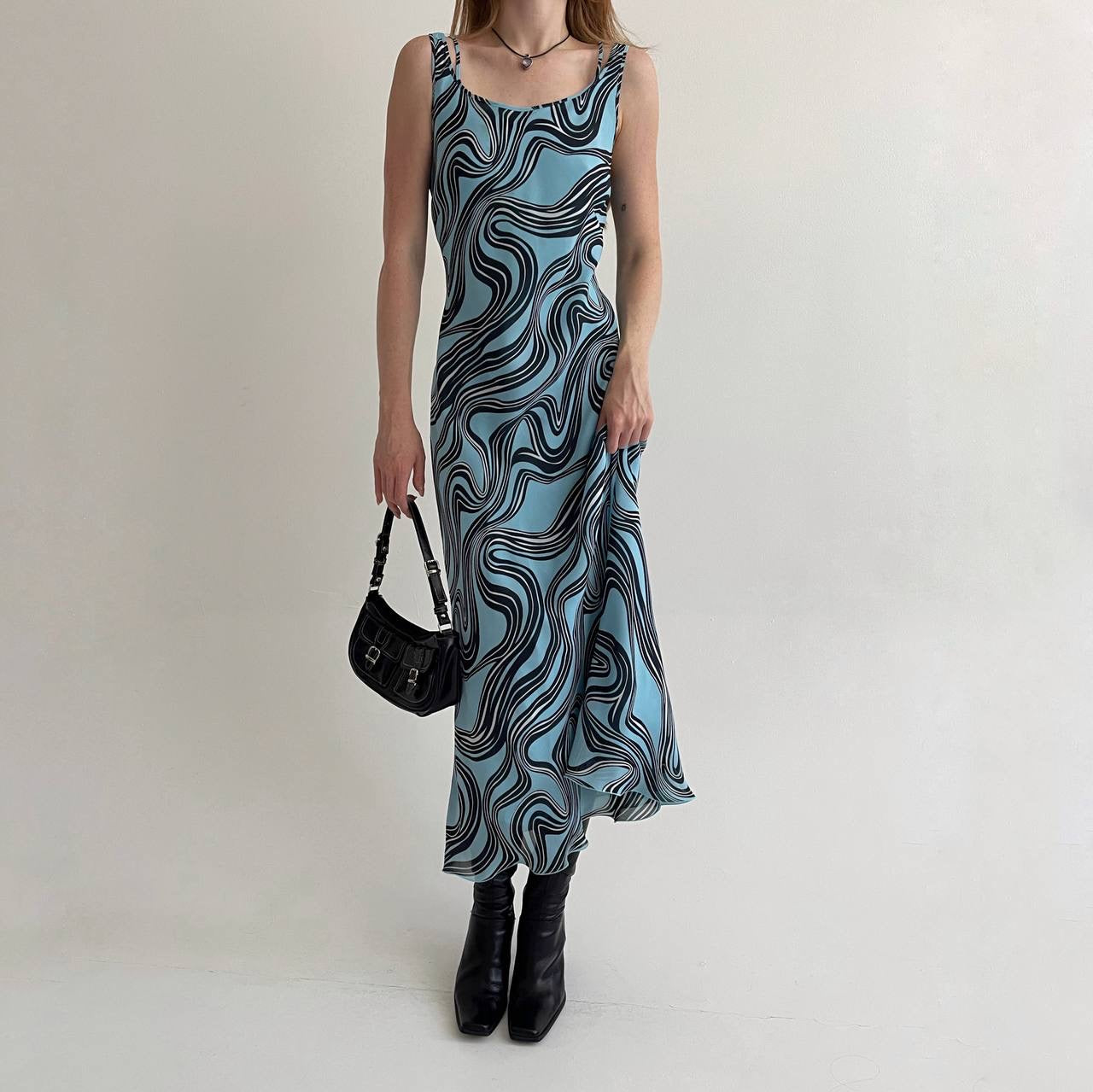 Vintage viscose printed dress