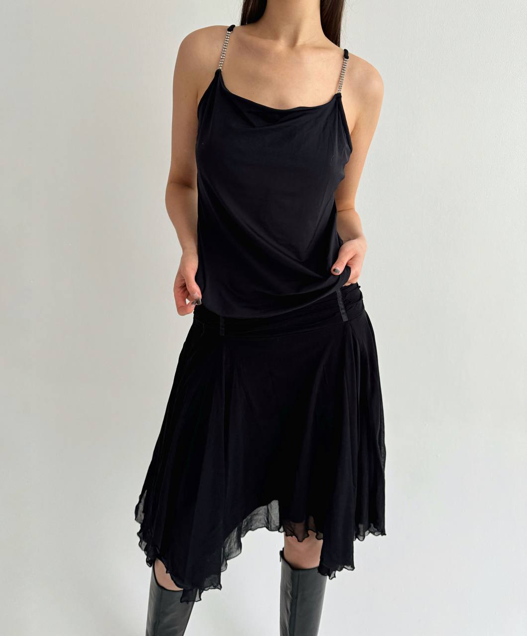 Vintage rhinestone strap top