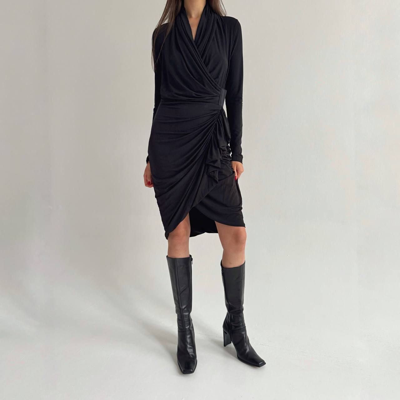 Avant garde All Saints viscose draped dress
