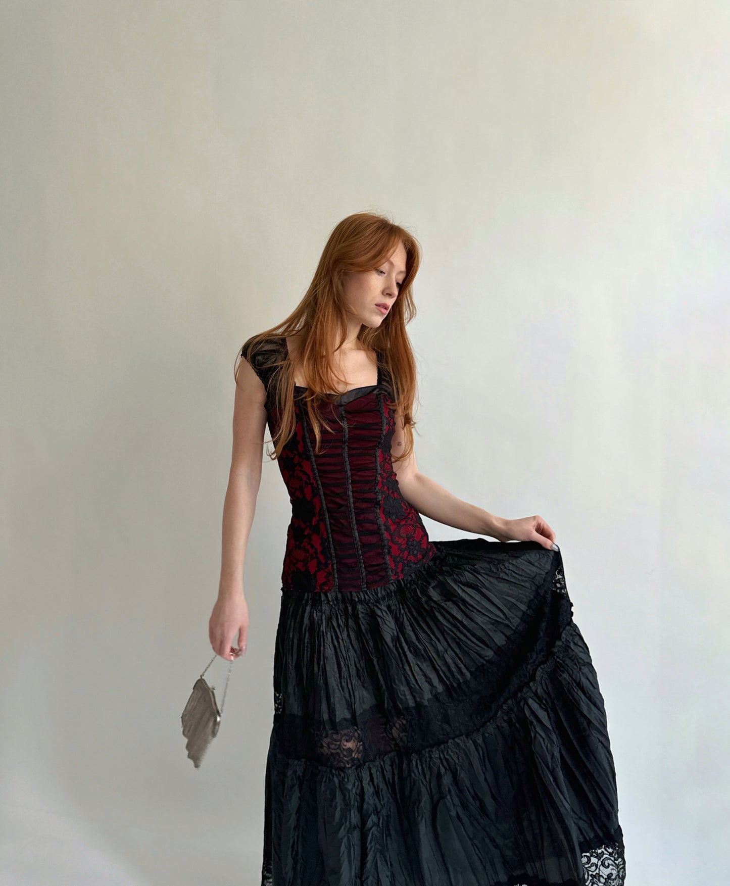 Vintage gothic blouse with lace