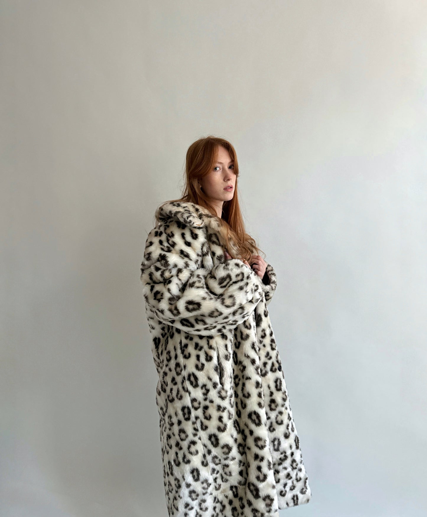 Vintage leopard printed faux fur