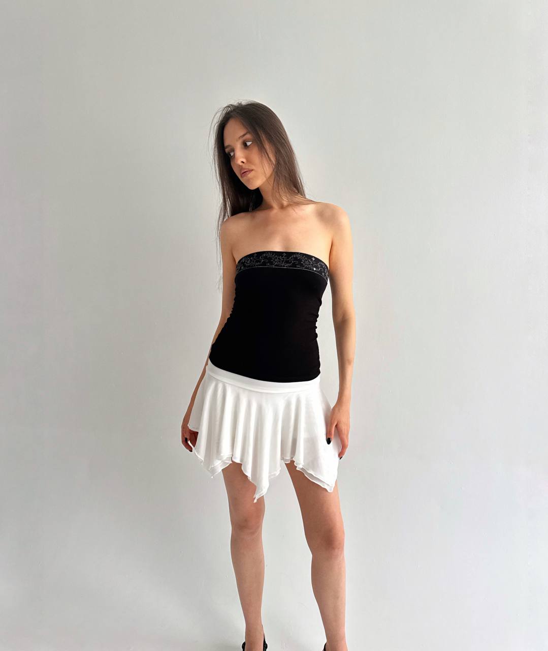 Vintage viscose black tube top