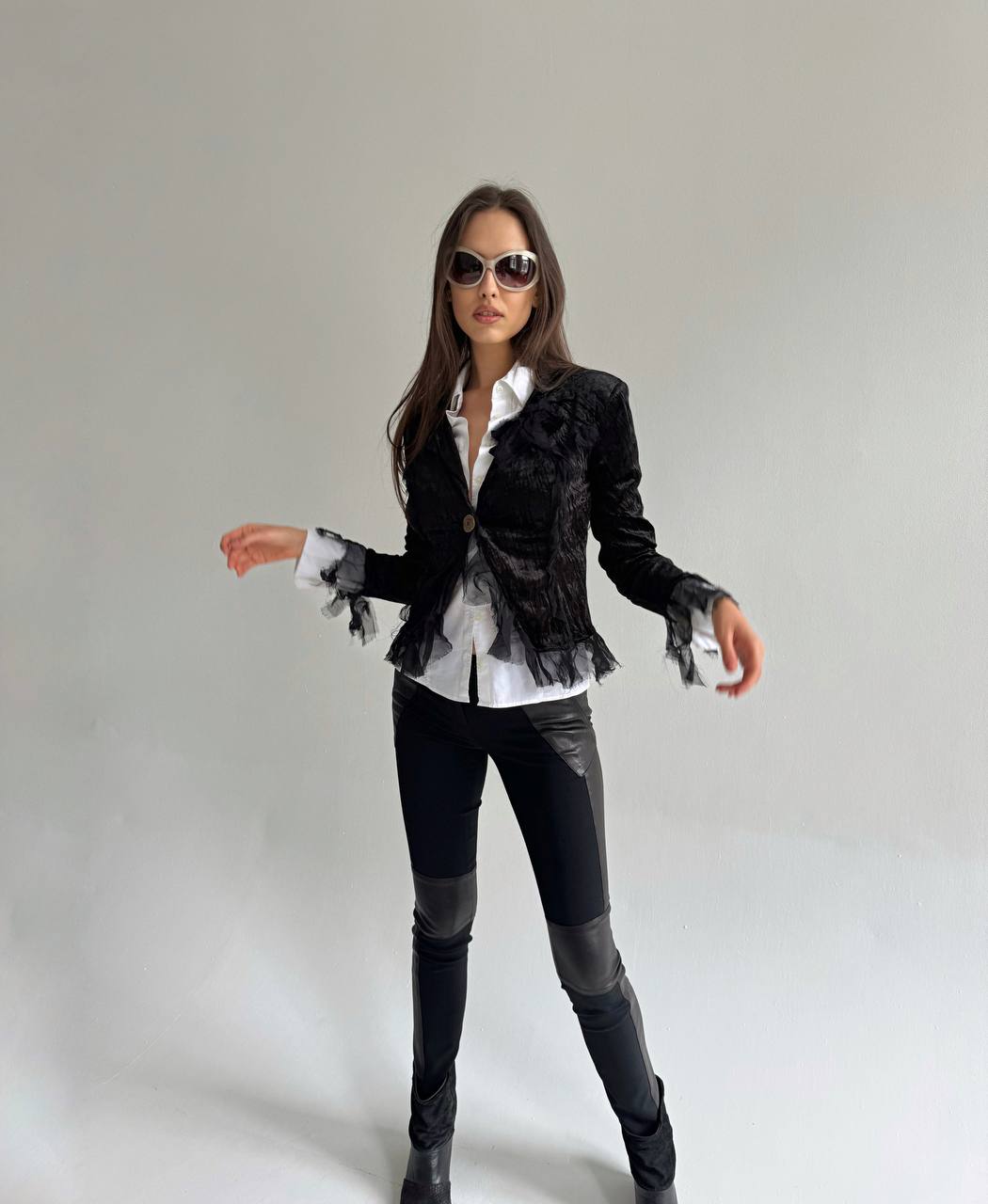 Vintage Italian velour black blazer