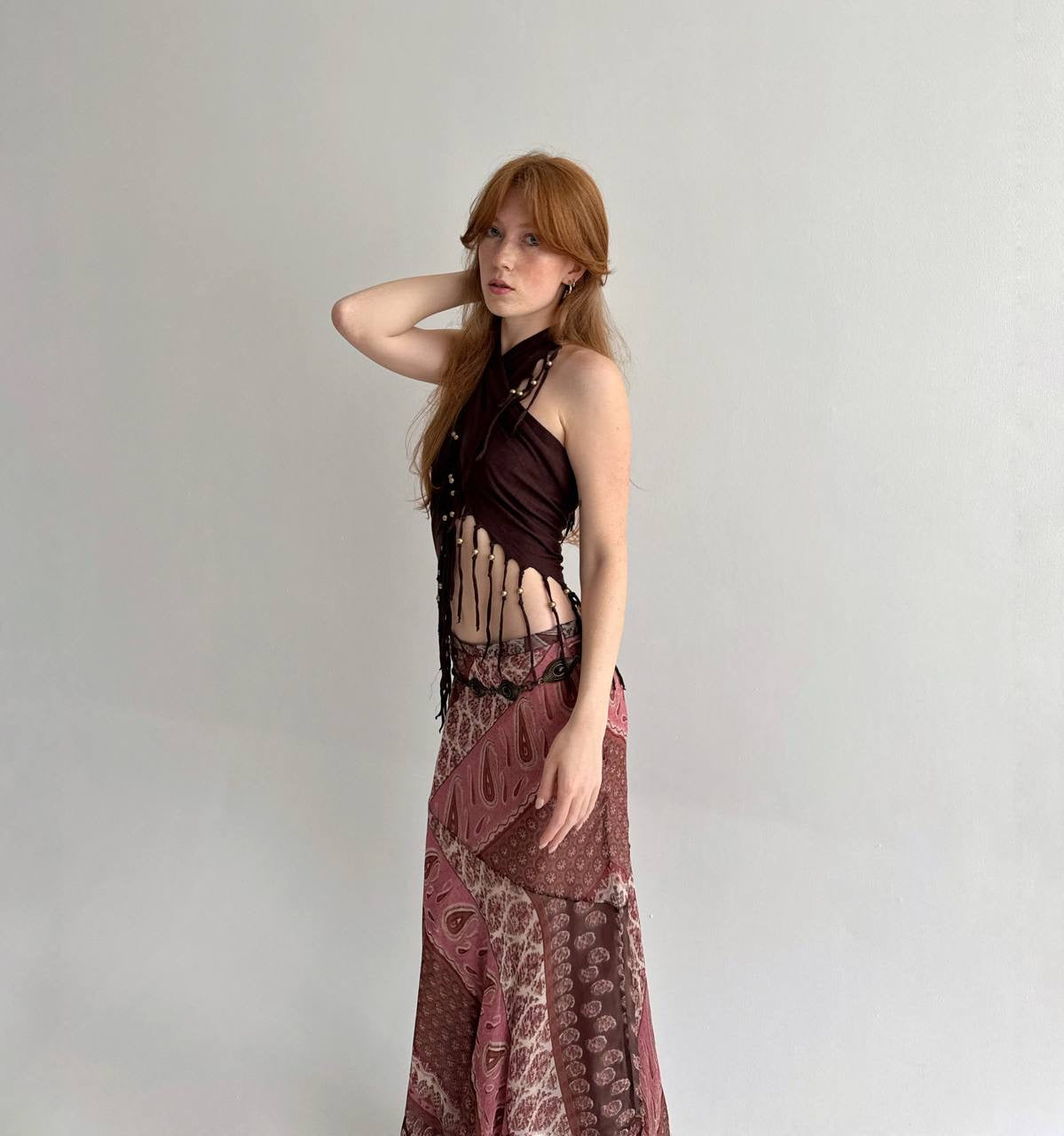 Rene Derhy viscose asymmetrical skirt