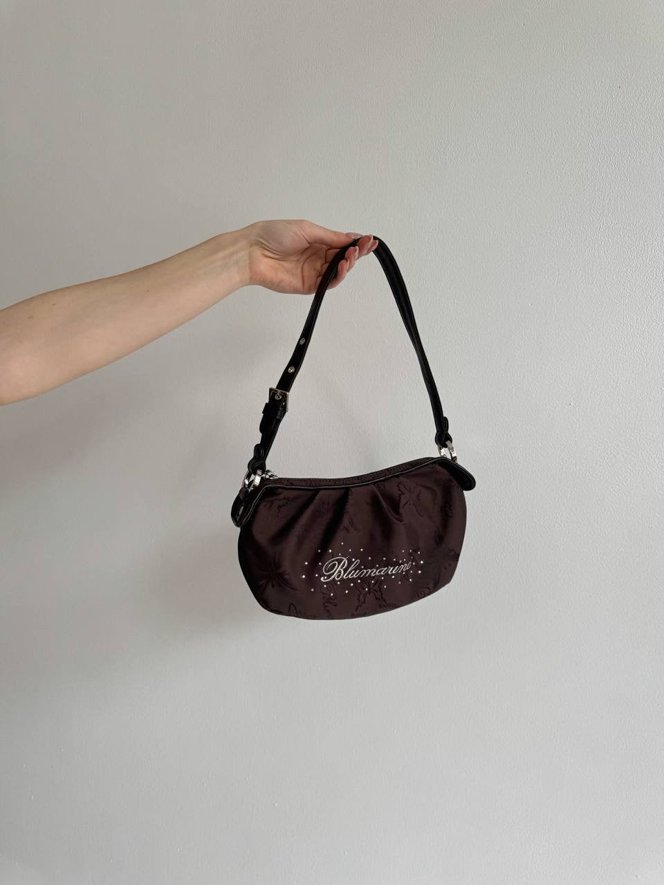 Y2K Blumarine mini baguette bag with butterfly print