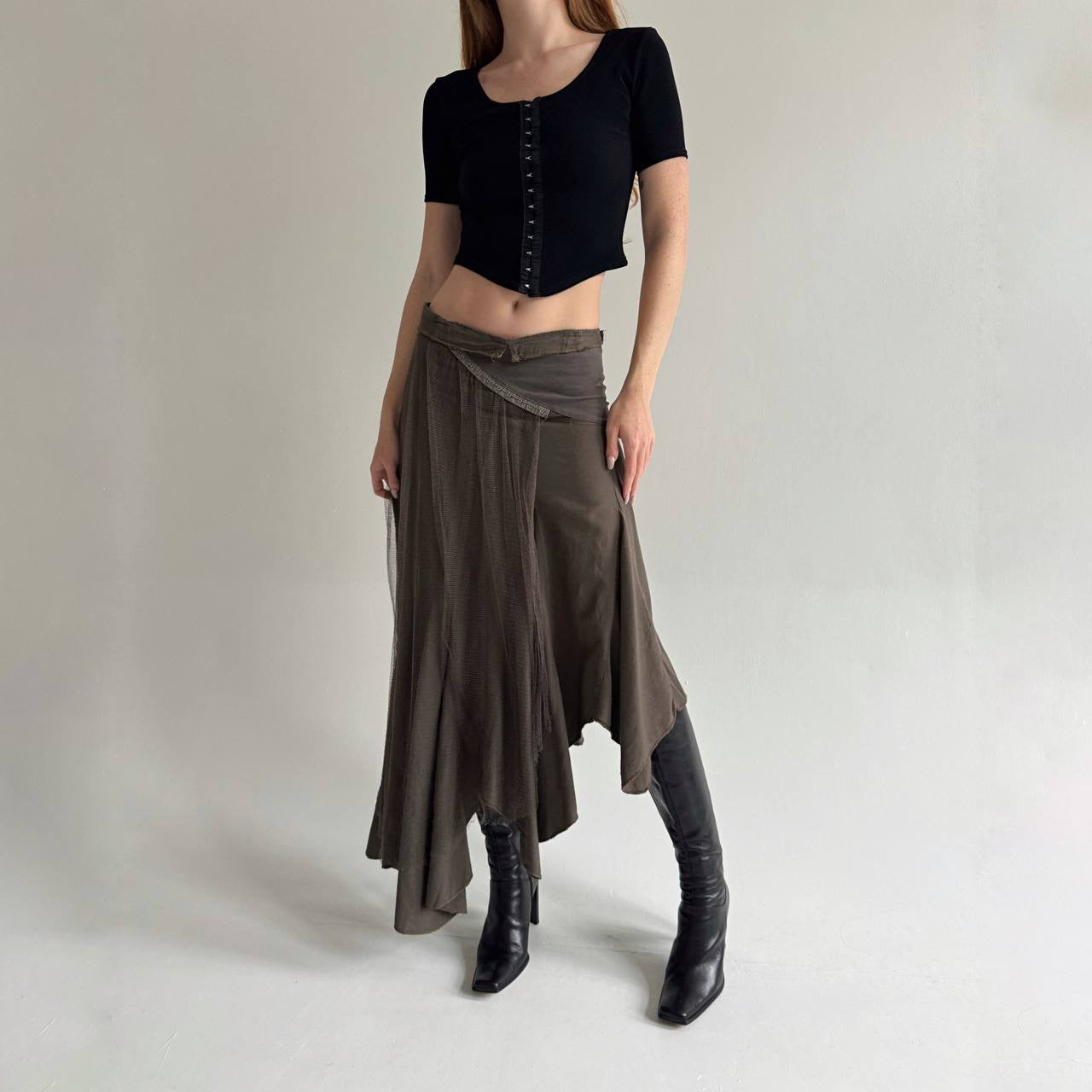 Y2K asymmetrical avant garde skirt