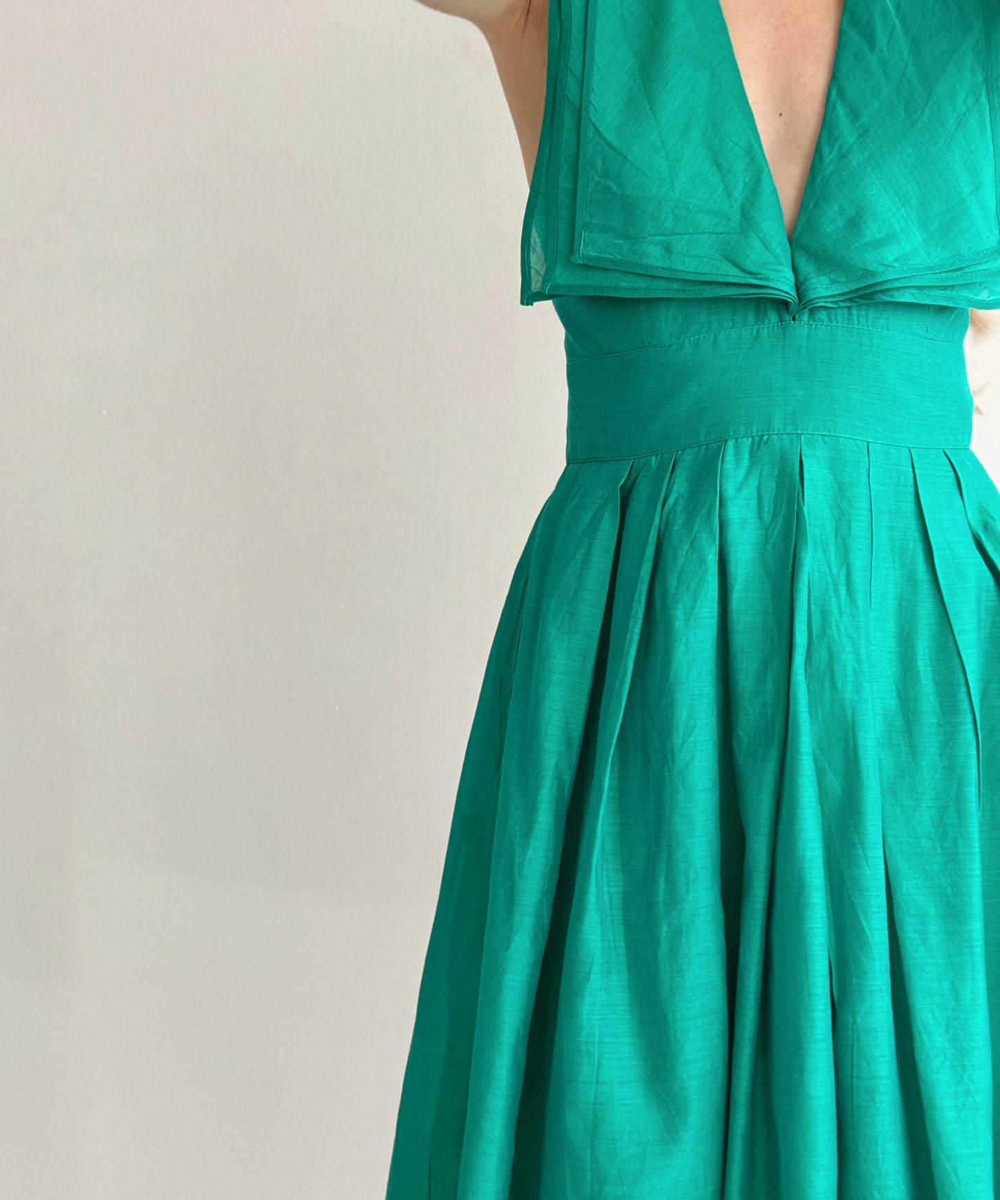 Vintage 75% cotton 25% silk green maxi dress