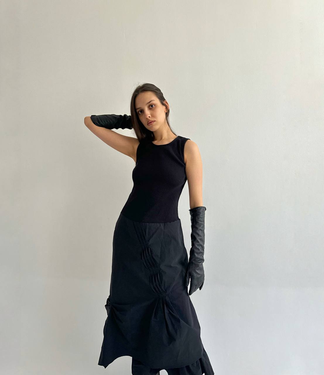 Avant garde cotton crinkle dress
