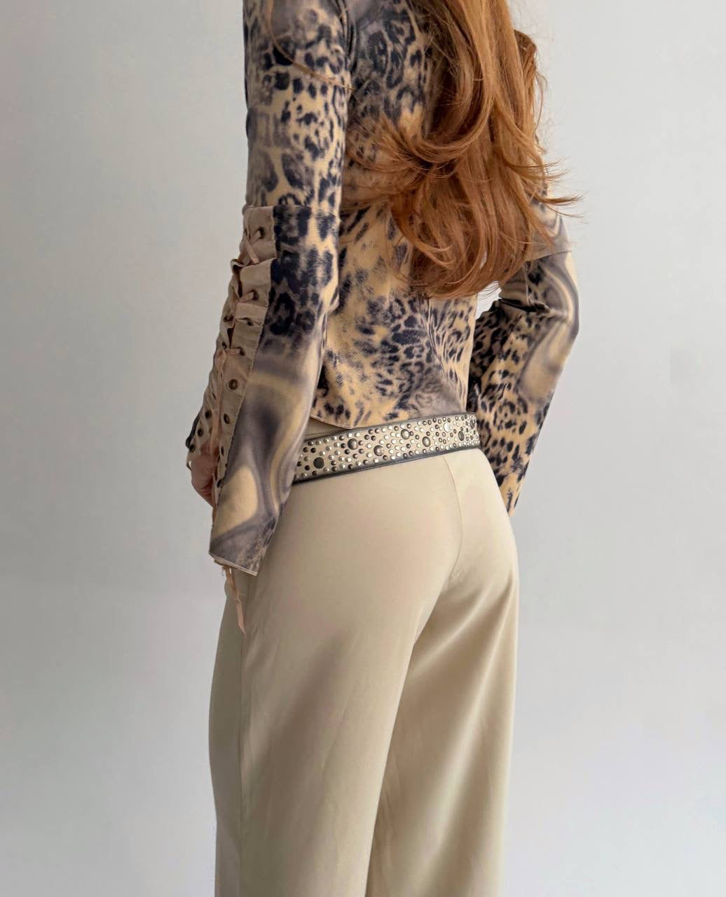 Vintage genuine leather washed belt