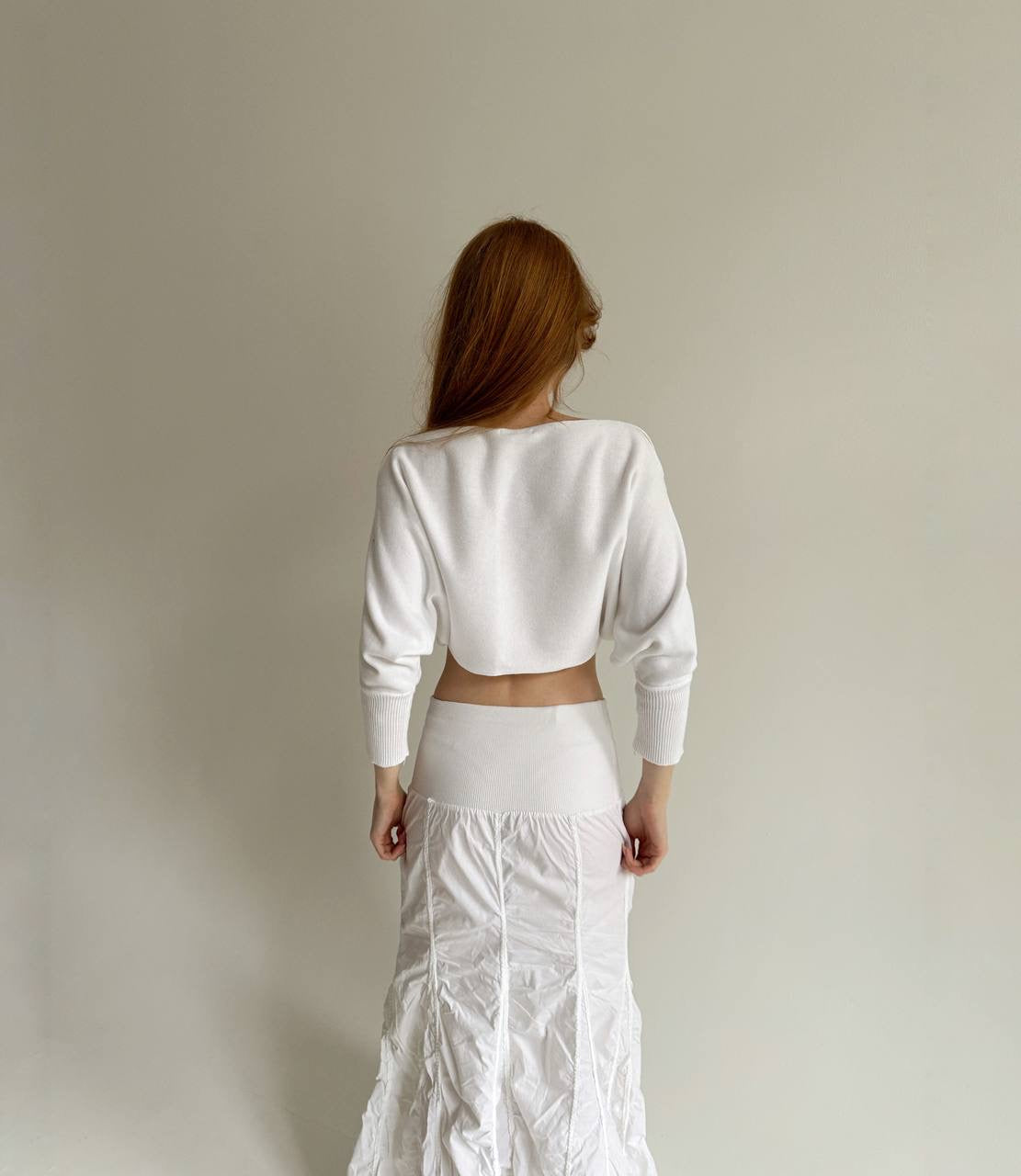 Vintage cotton white cropped sweater