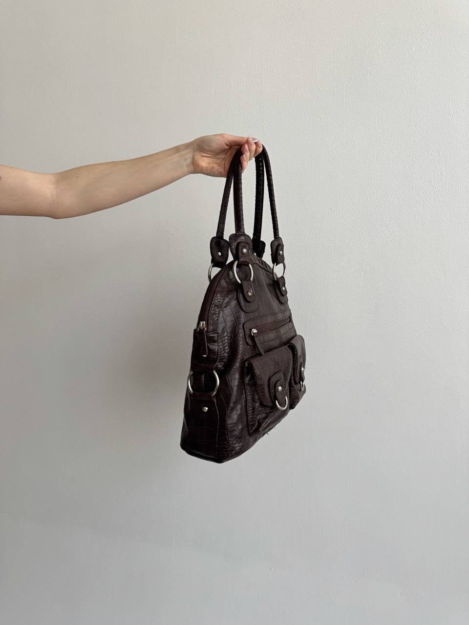 Vintage faux leather mig shoulder bag