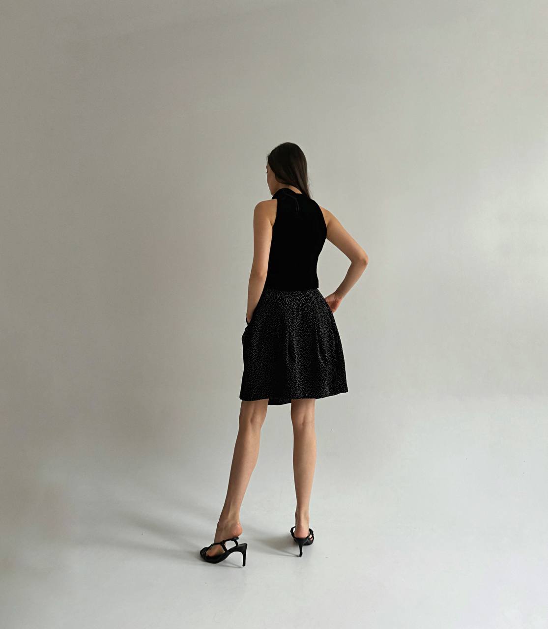 Vintage Giorgio Armani velvet polka dot skirt