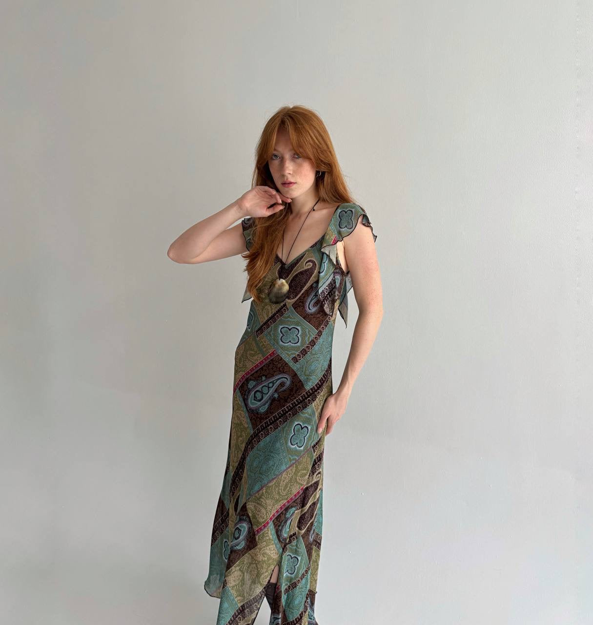 Vintage viscose boho long dress