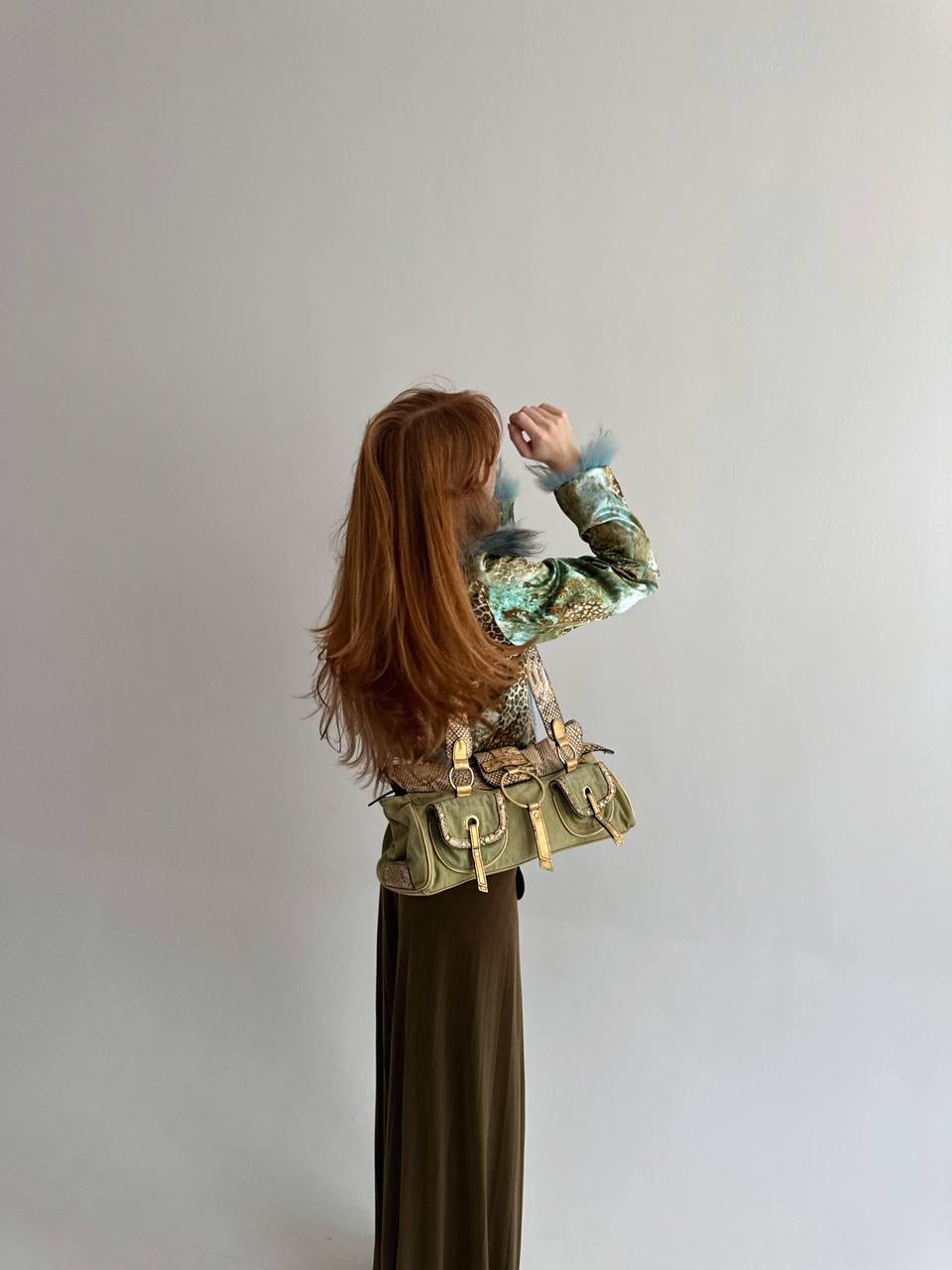 Vintage green shoulder bag