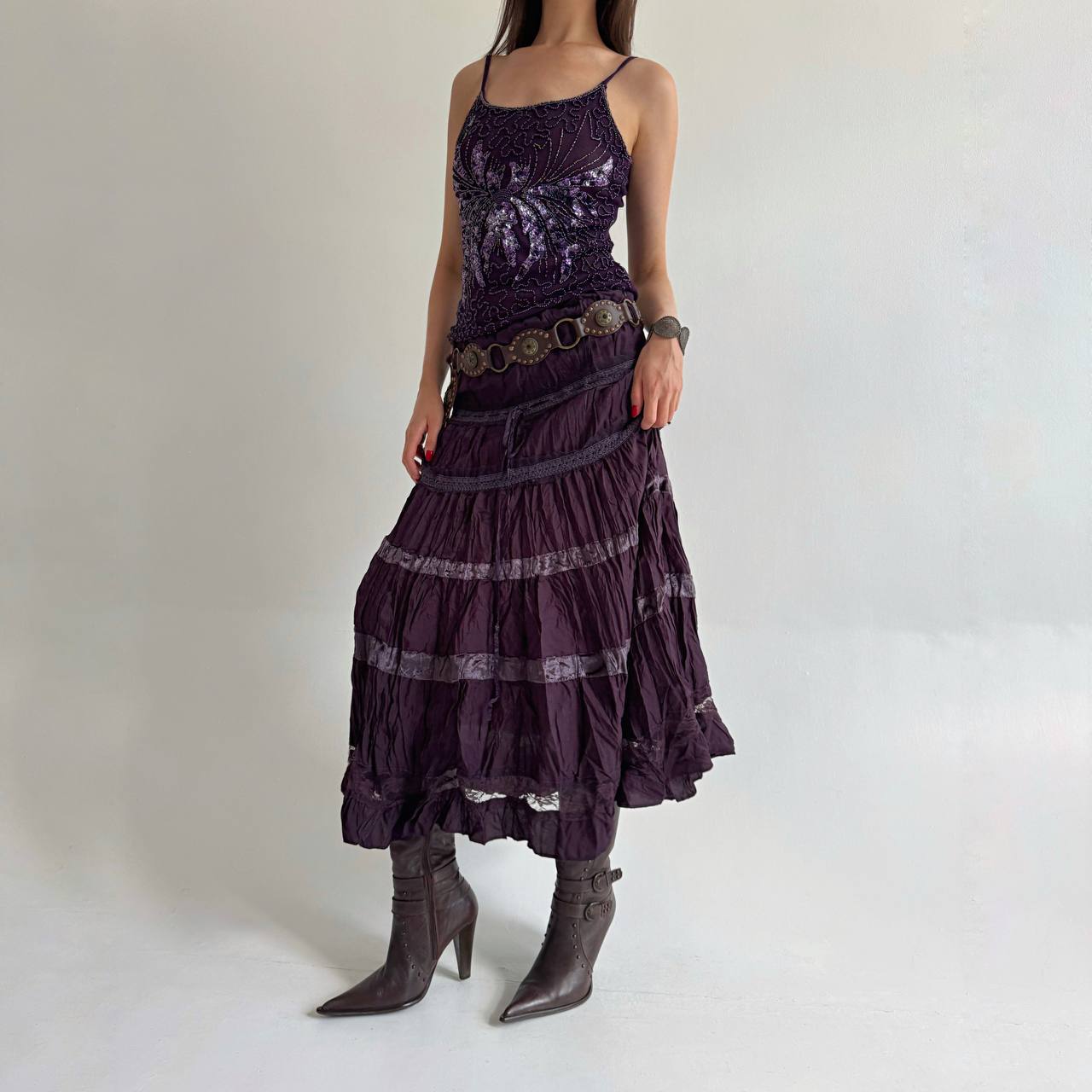 Vintage purple whimsigoth ruched skirt