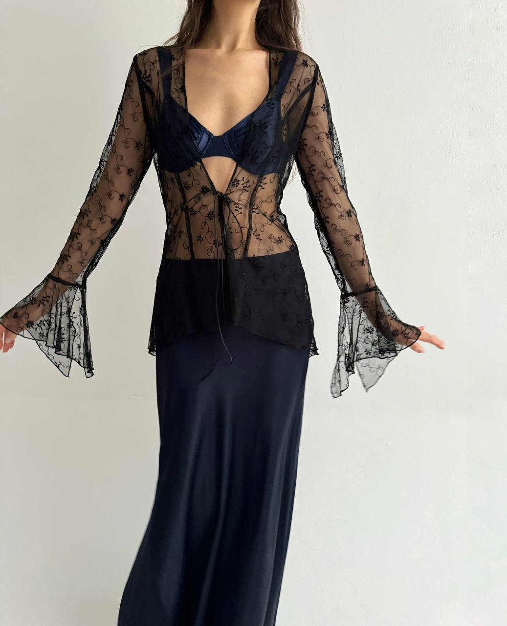 Vintage mesh flower cardigan