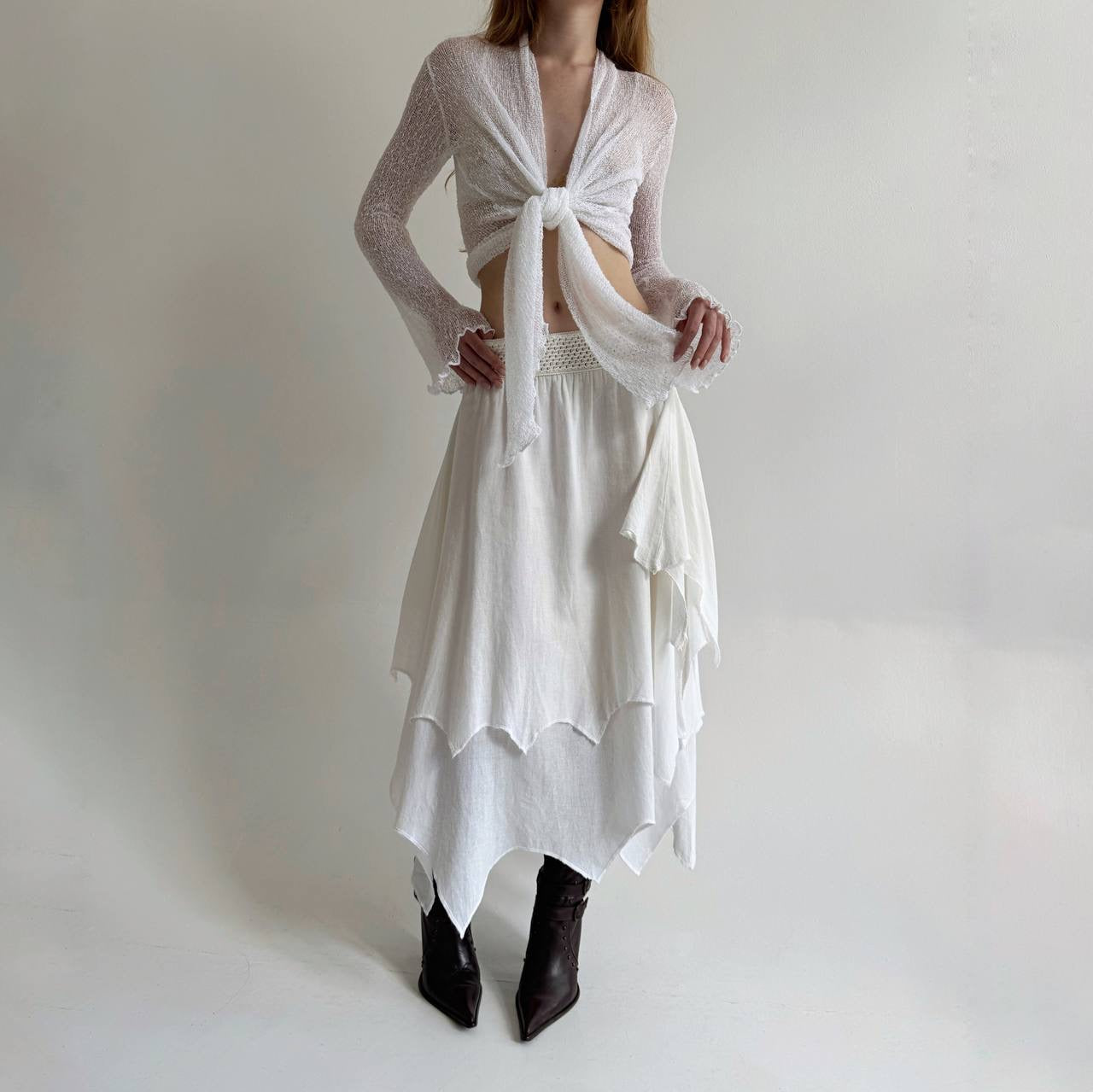Vintage asymmetrical layered skirt