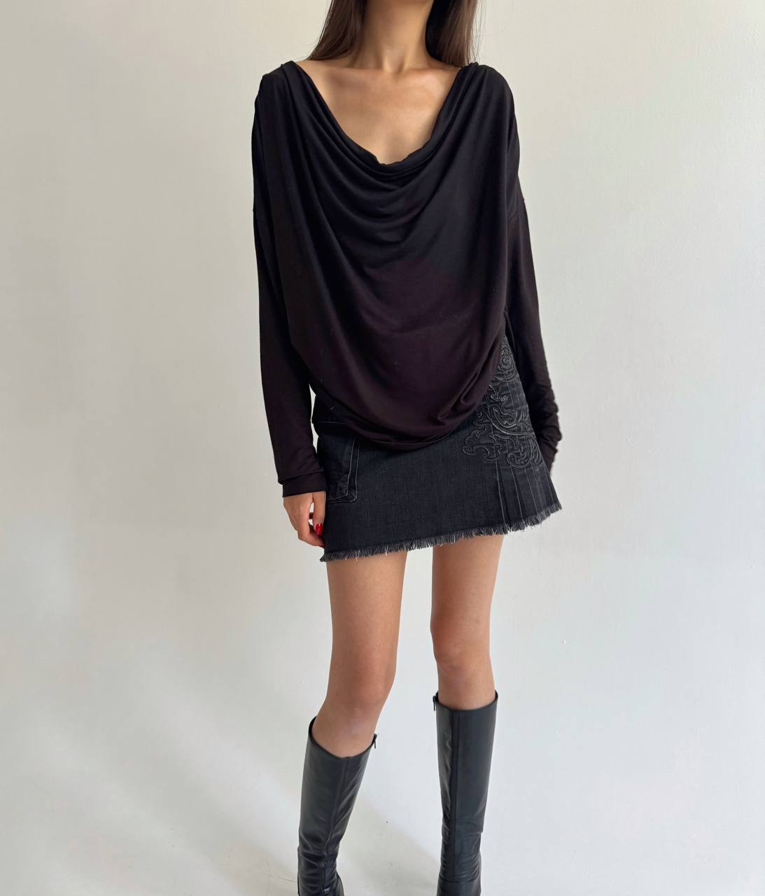 Vintage viscose draped blouse