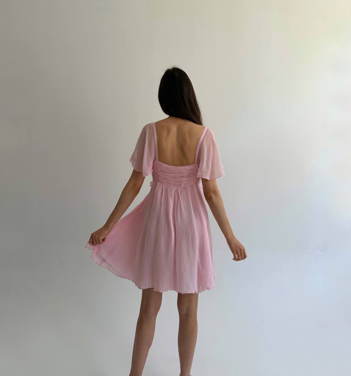 Blumarine pink viscose and silk dress