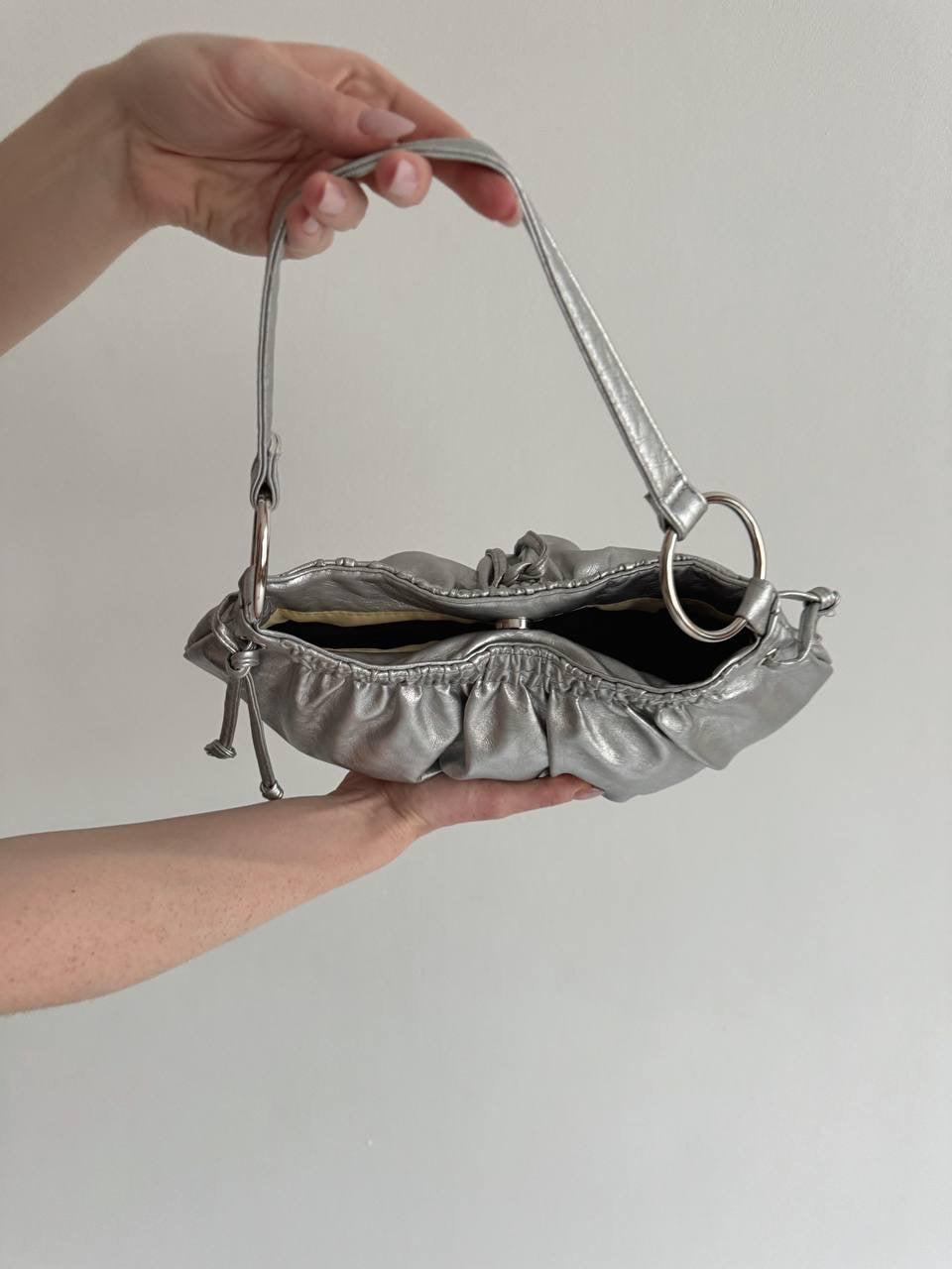 Vintage silver chrome shoulder bag