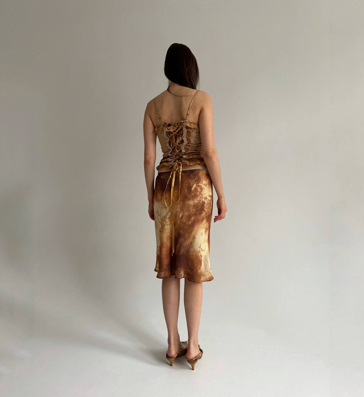 Vintage viscose printed skirt