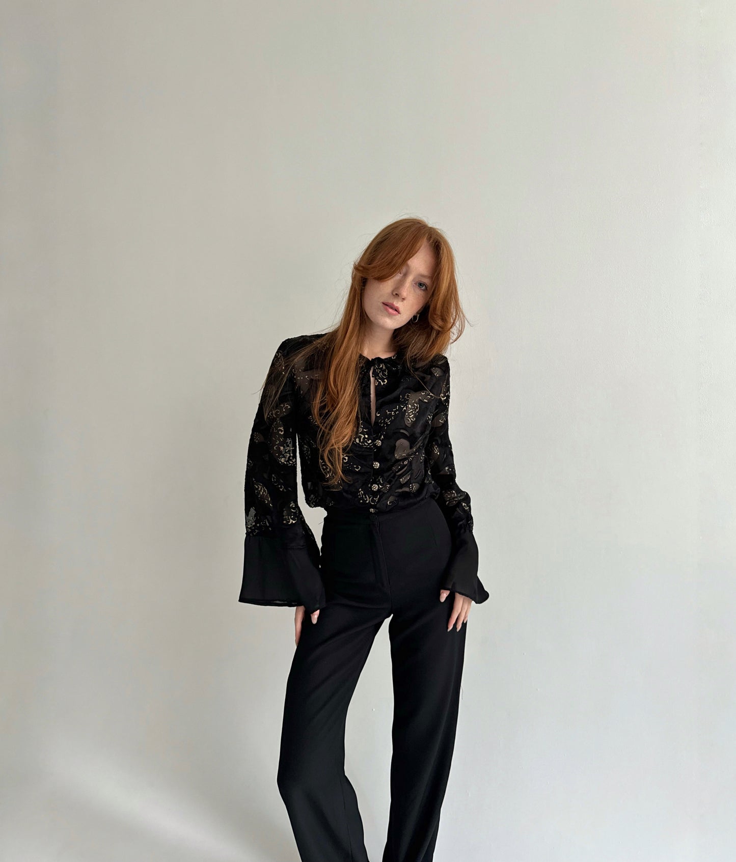 Vintage blouse with mesh details