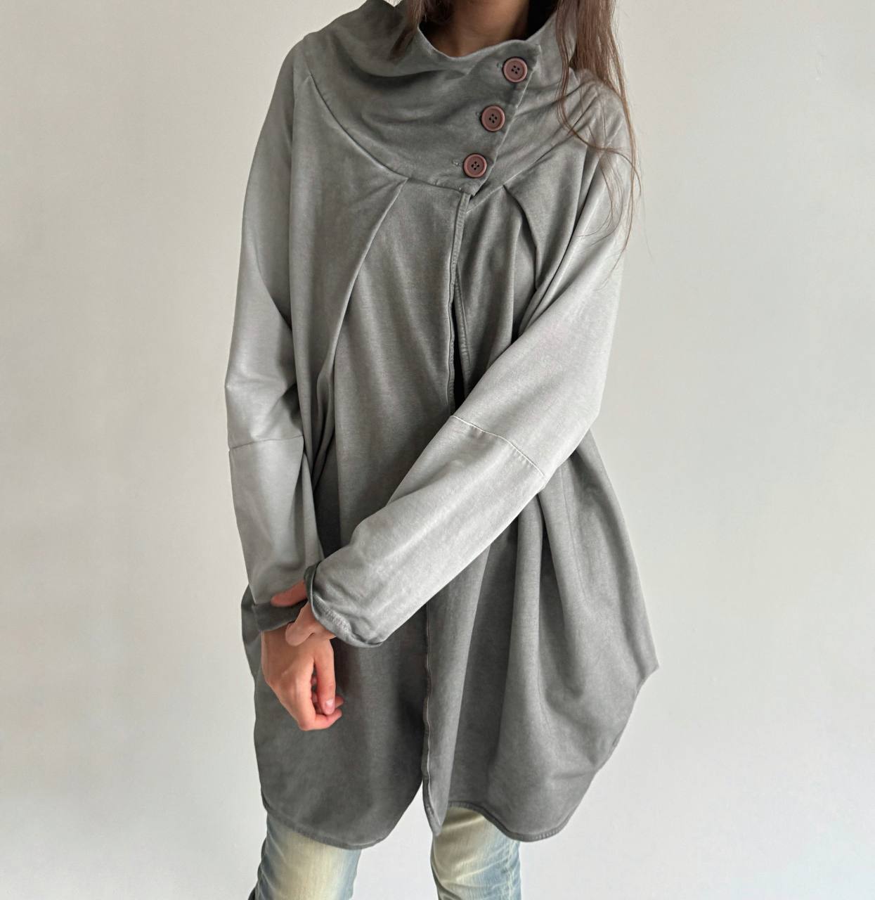 Vintage avant garde asymmetrical button up cardigan