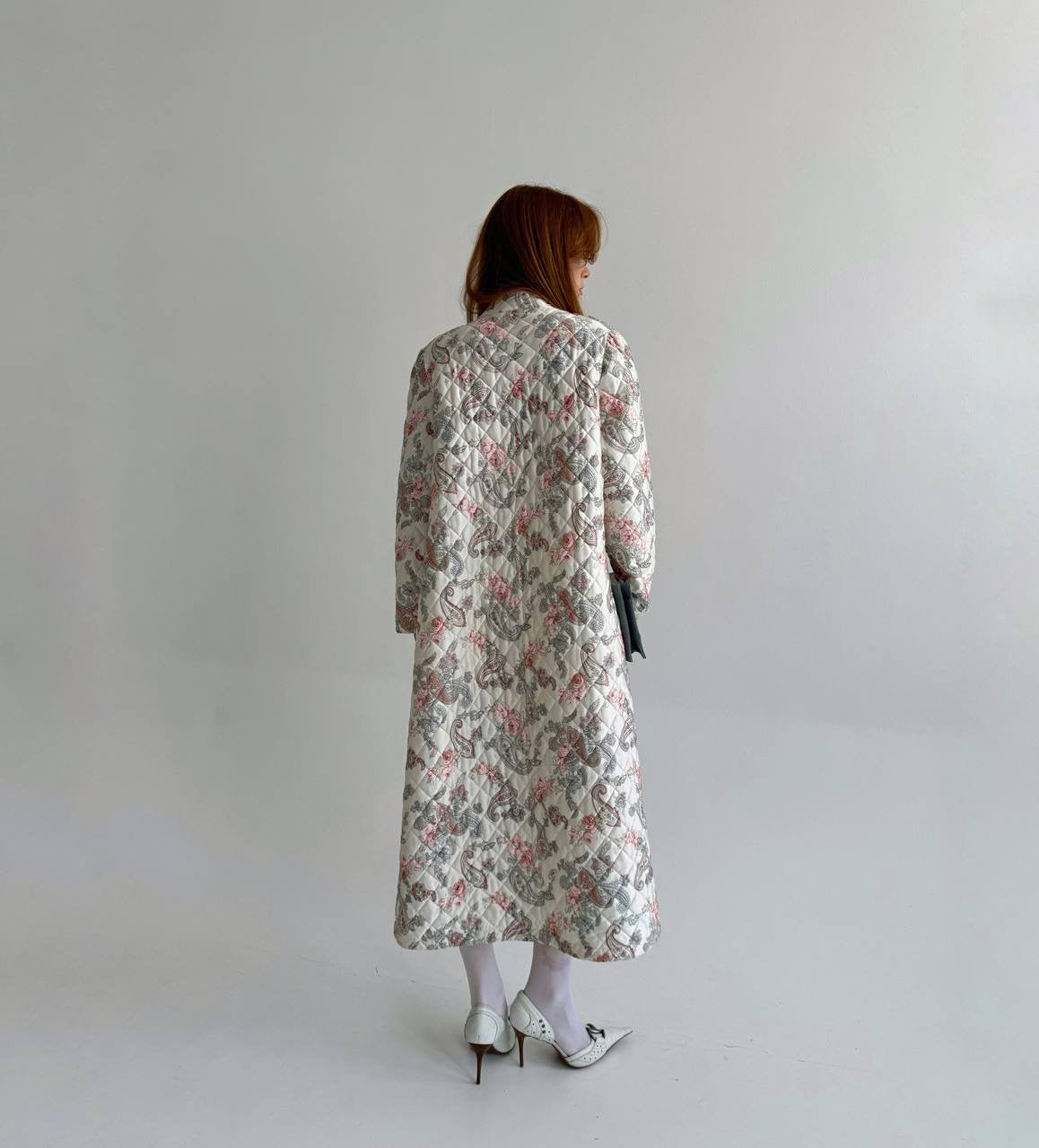 Vintage quilted flower pattern coat