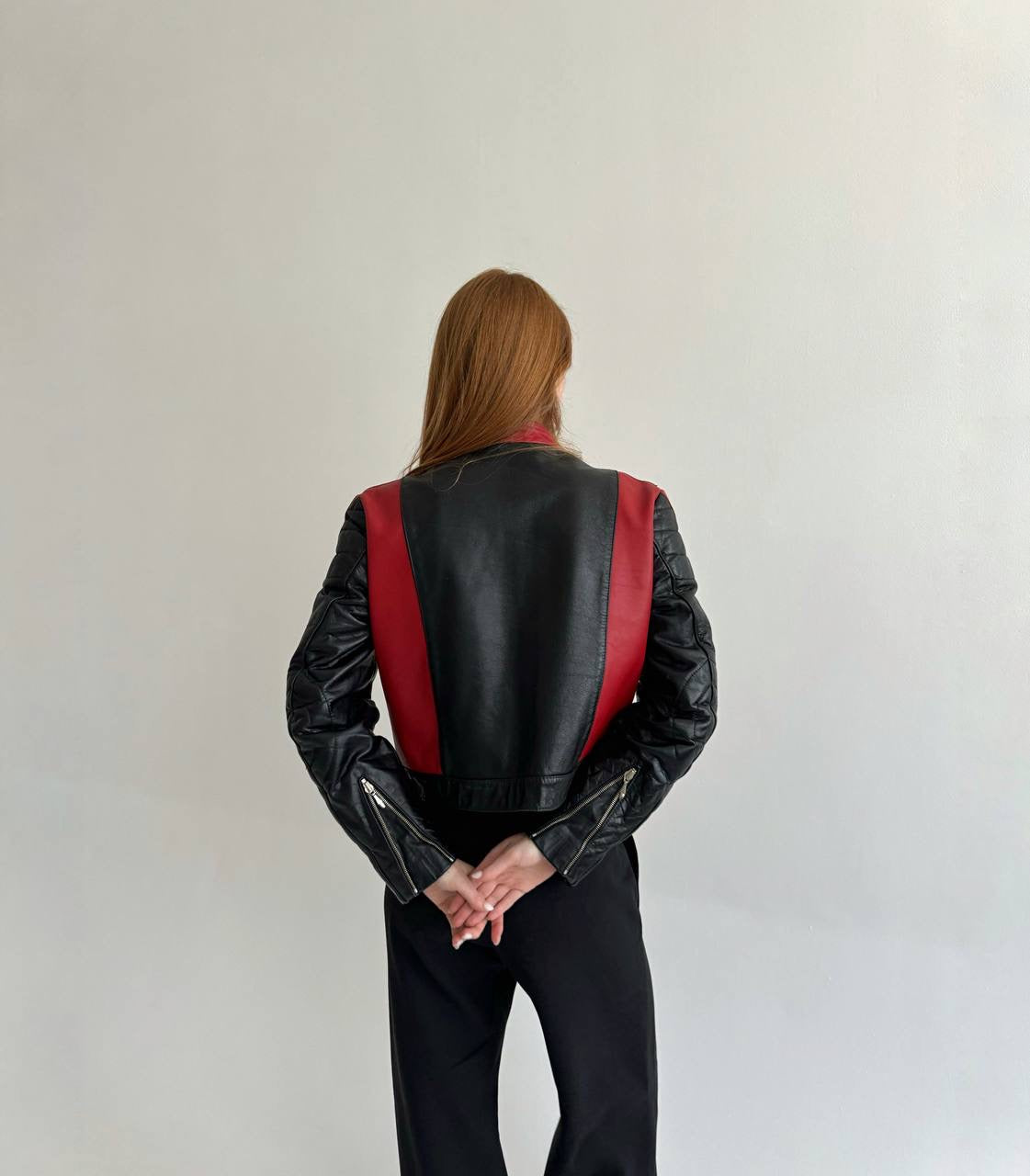 Vintage genuine leather high quality jacket in black