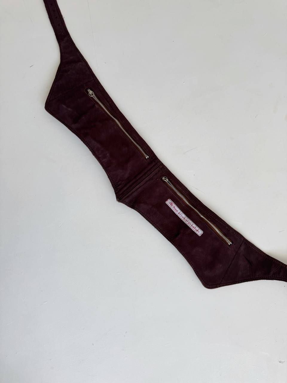 Vintage genuine leather pocket belt