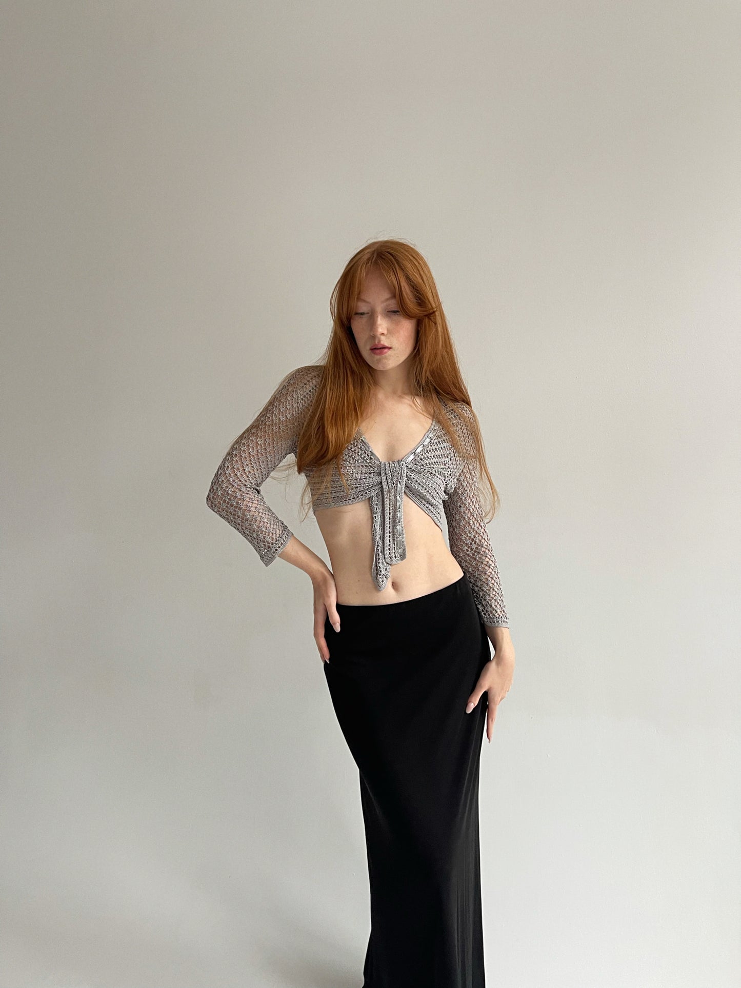 Y2K crochet wrap top
