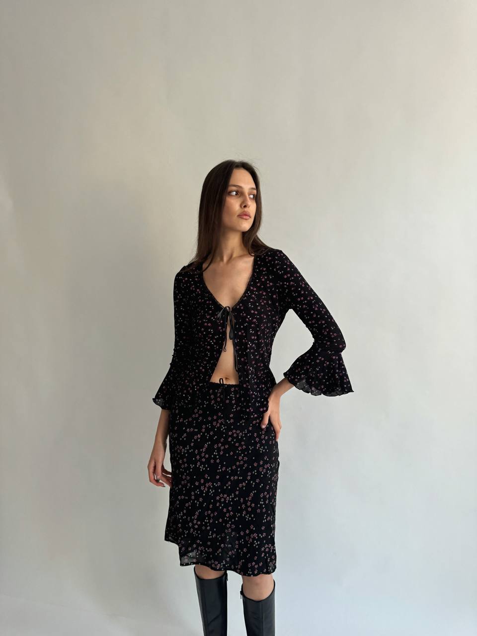 Vintage flower printed blouse