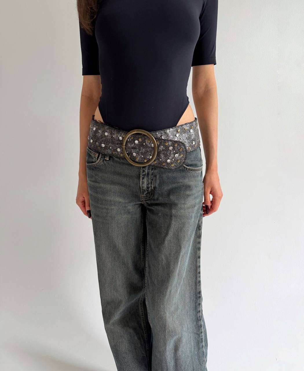 Vintage metallic studded belt