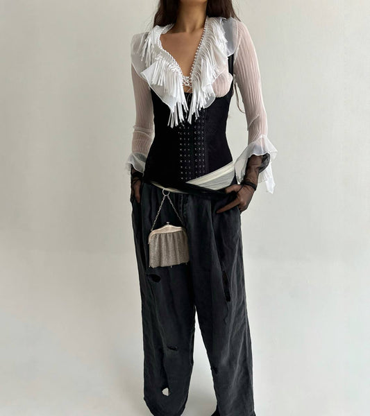 Vintage slimming black corset
