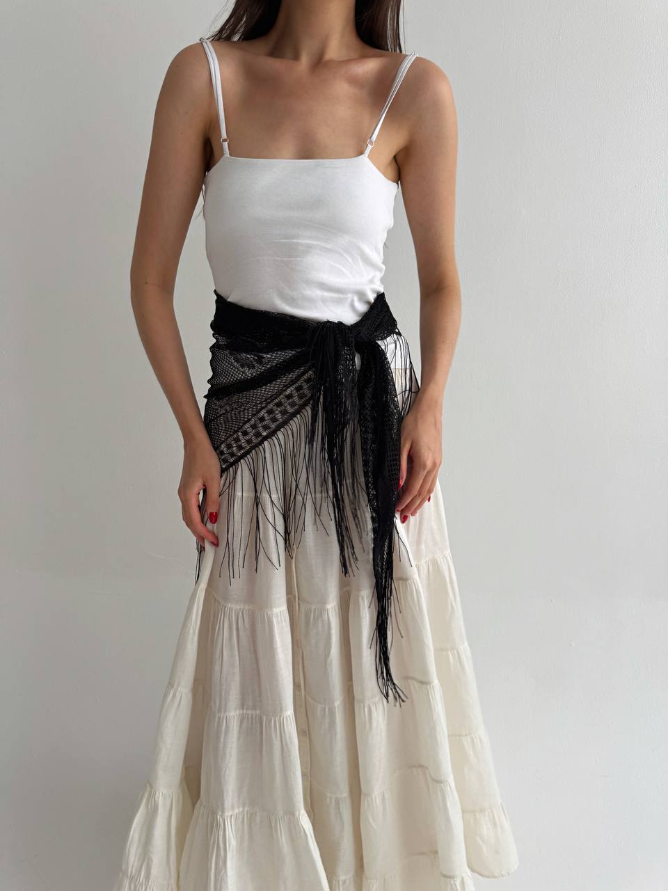 Vintage lace black scarf