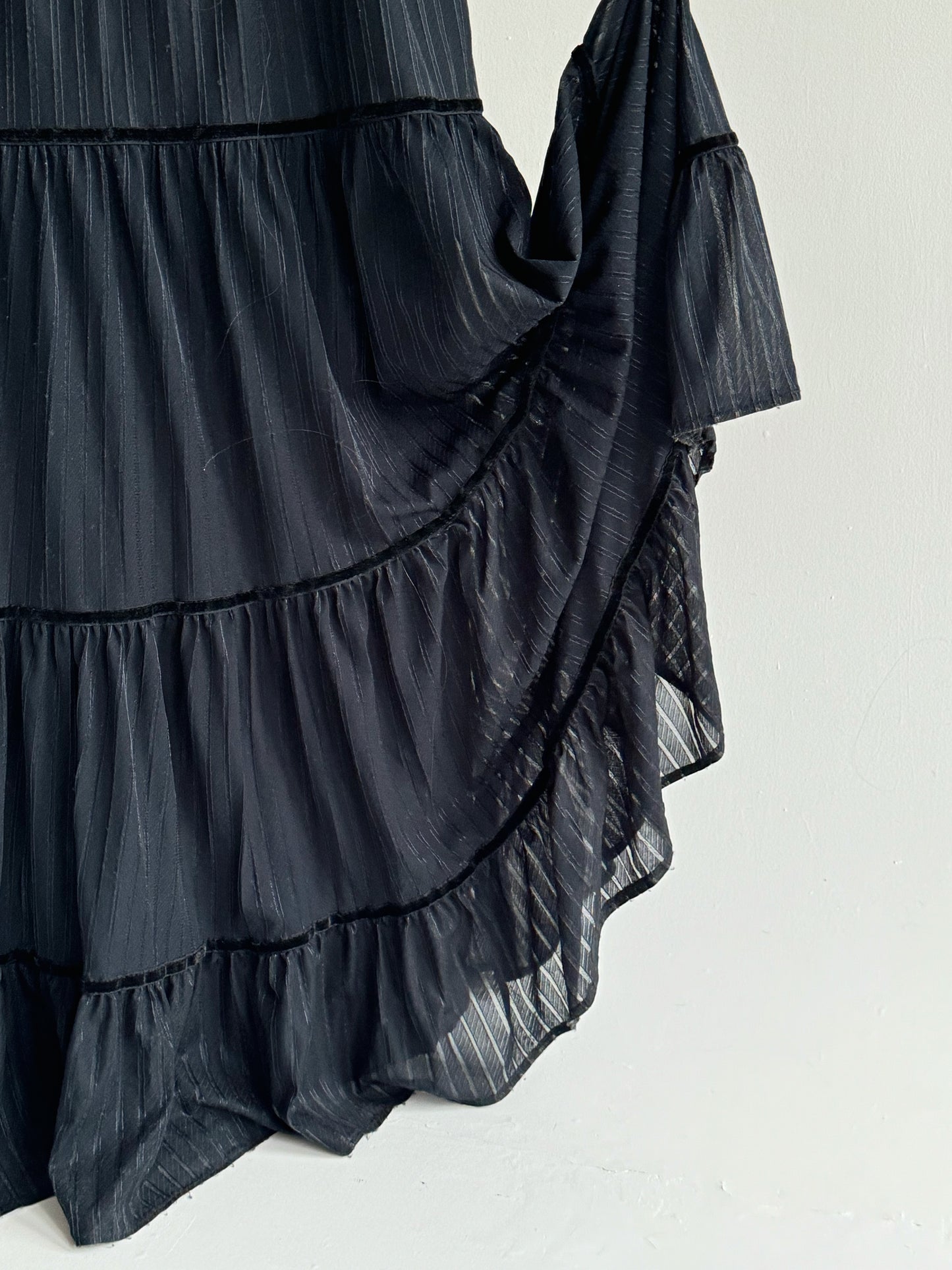 Vintage ruched maxi skirt with lining