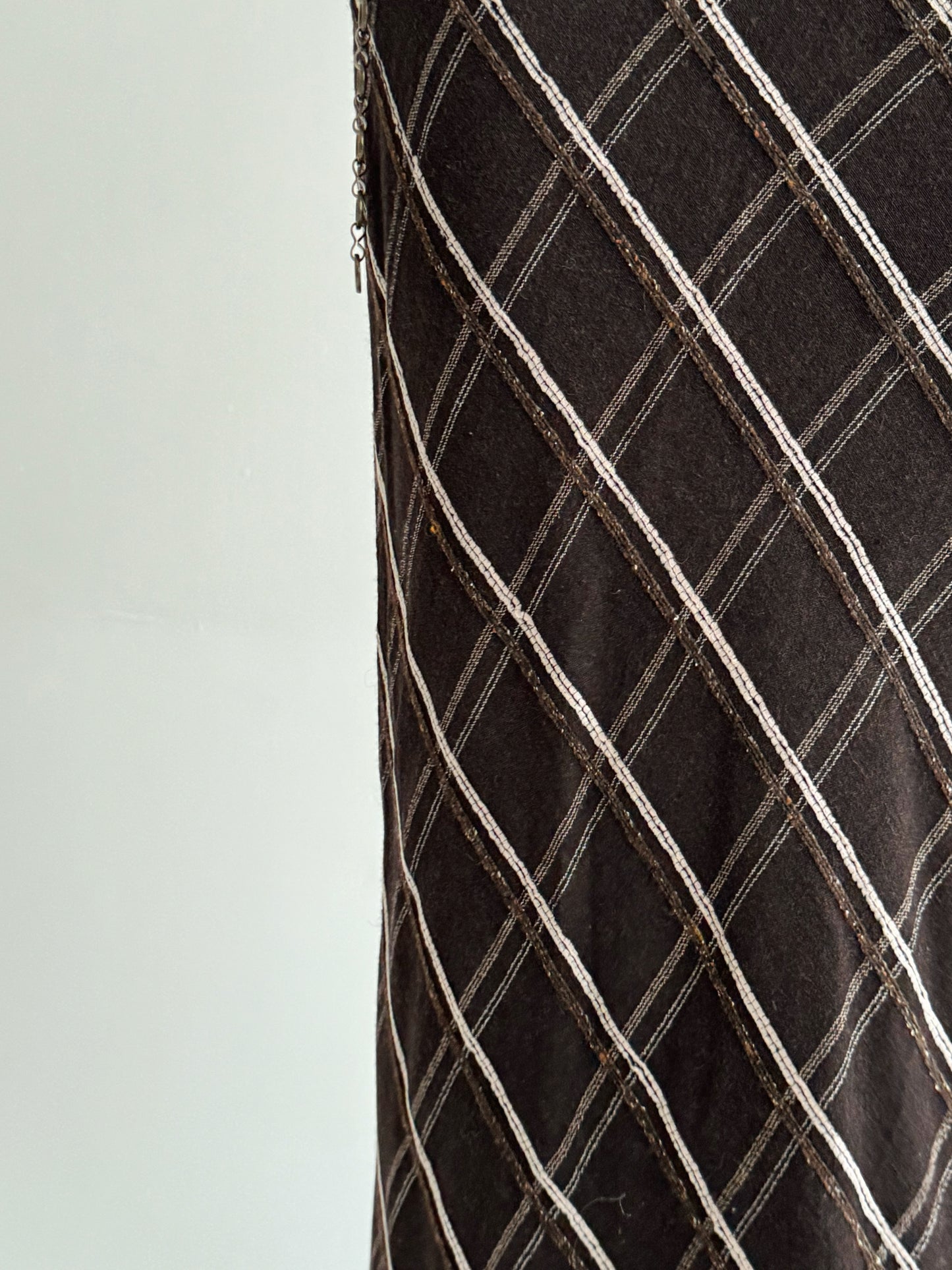 Vintage y2k 71% viscose 21% wool checked maxi skirt