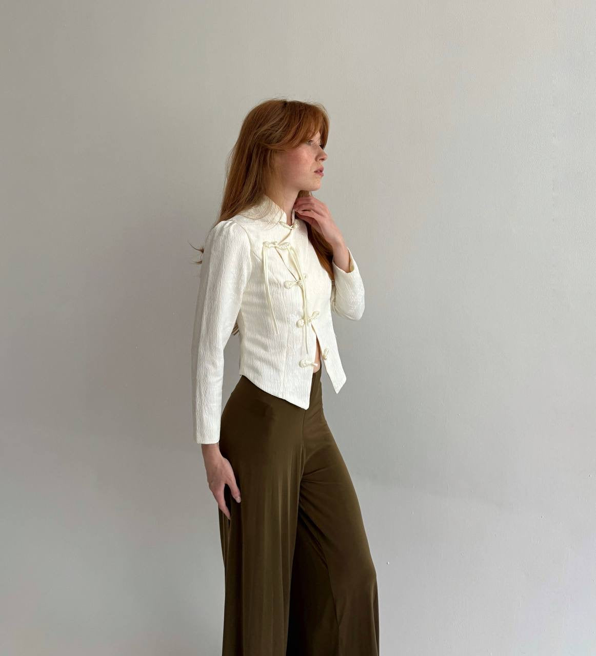 Vintage asymmetrical textured blazer