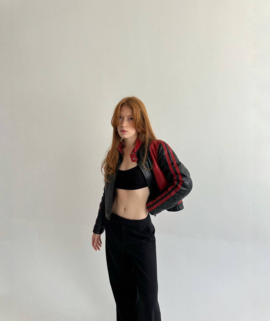 Vintage genuine leather high quality jacket in black