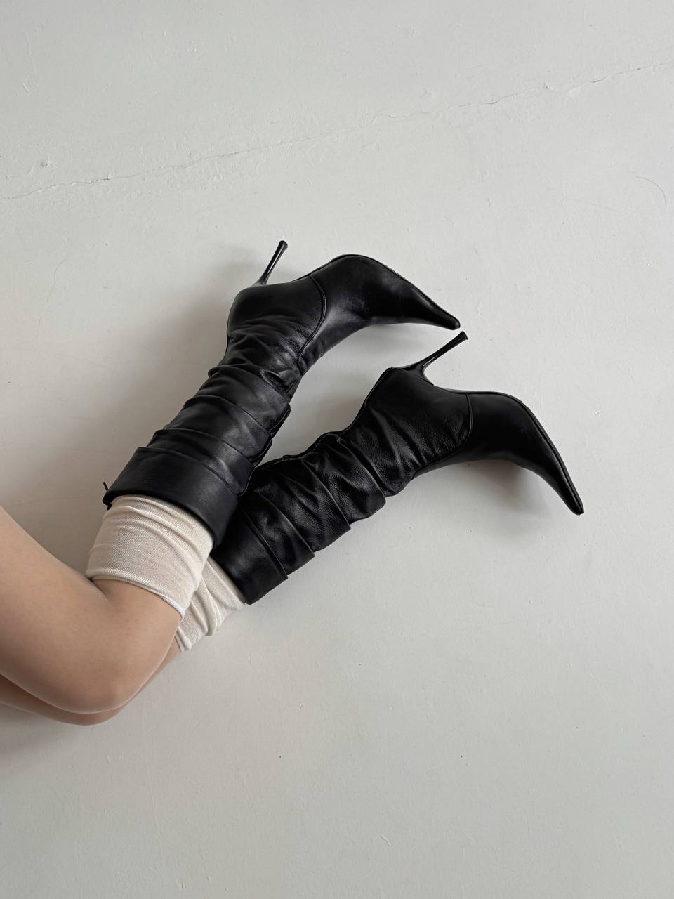 Vintage faux leather black boots