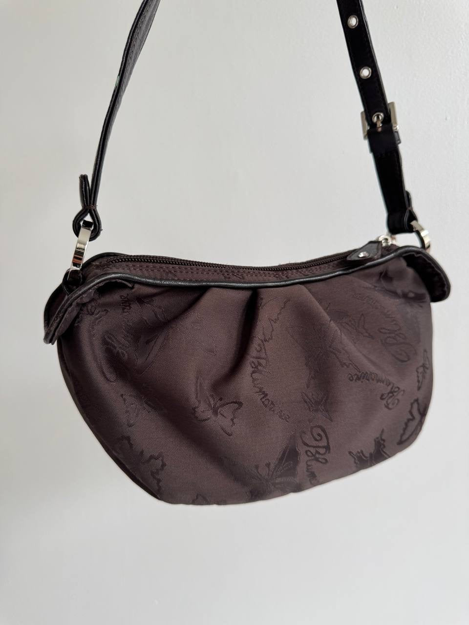 Y2K Blumarine mini baguette bag with butterfly print
