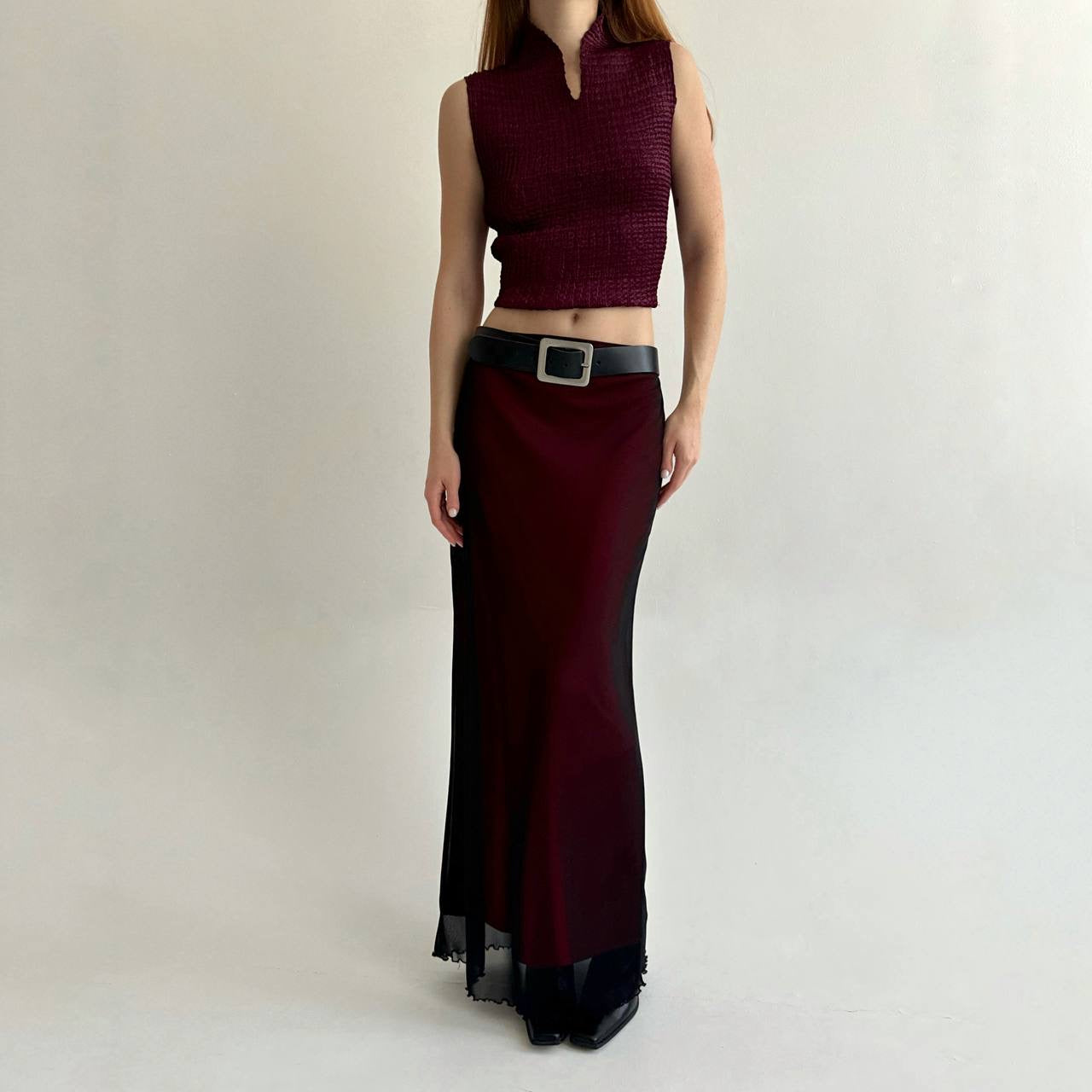 Vintage burgundy maxi skirt