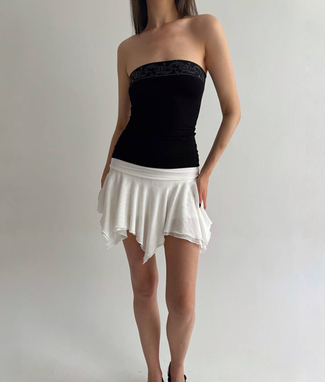 Vintage viscose black tube top