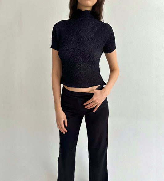 Vintage Japanese pleated sheer blouse