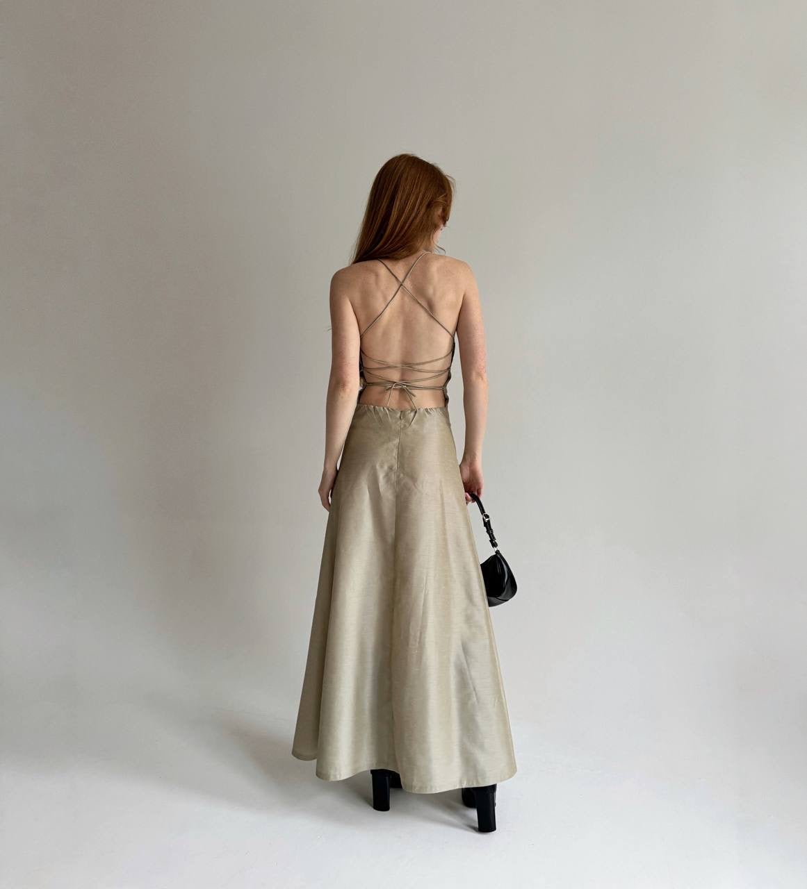 Vintage maxi dress with beautiful crossed back straps