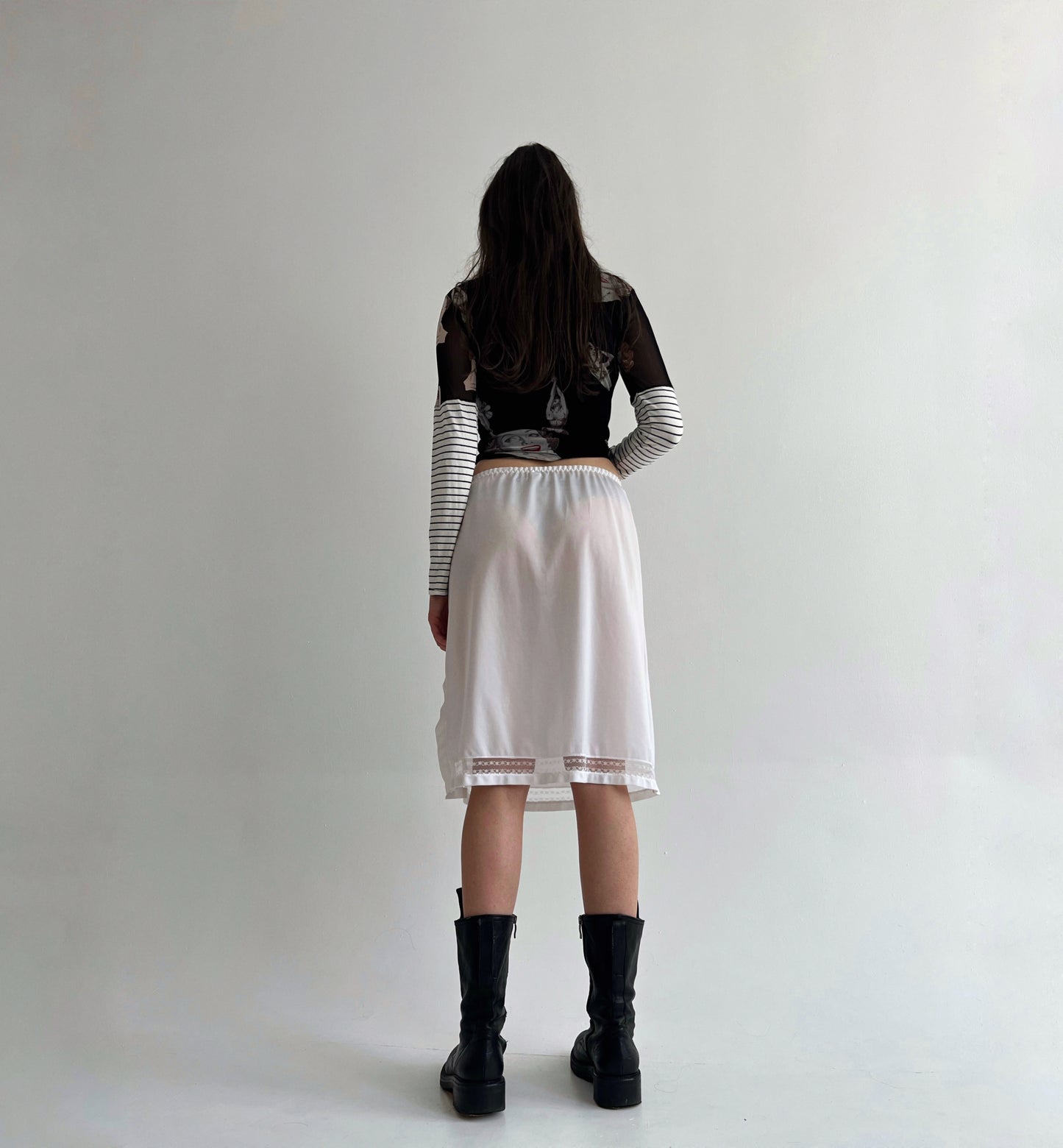 Vintage white slip skirt