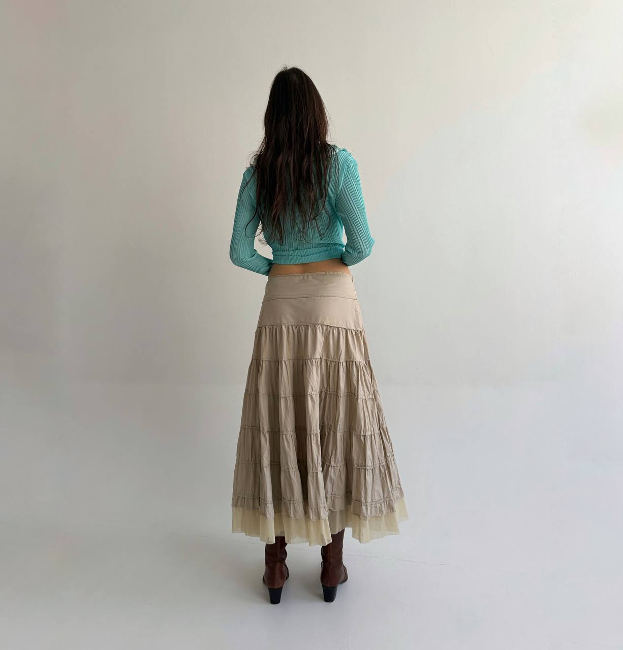 Vintage cotton ruched skirt